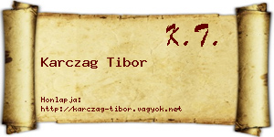 Karczag Tibor névjegykártya